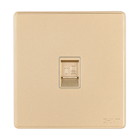 正泰(CHNT) 电工86型墙壁开关插座面板NEW2D大面板PVC材质淡香槟金色电脑插座