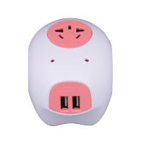 正泰(CHNT)电源插座2.1A创意智能插座小猪排插带双USB接线板PVC材质拖线板