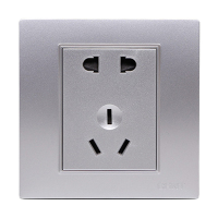 正泰(CHNT)电工86型墙壁开关插座面板 内嵌钢架NEW7L绅士银PVC材质电源插座