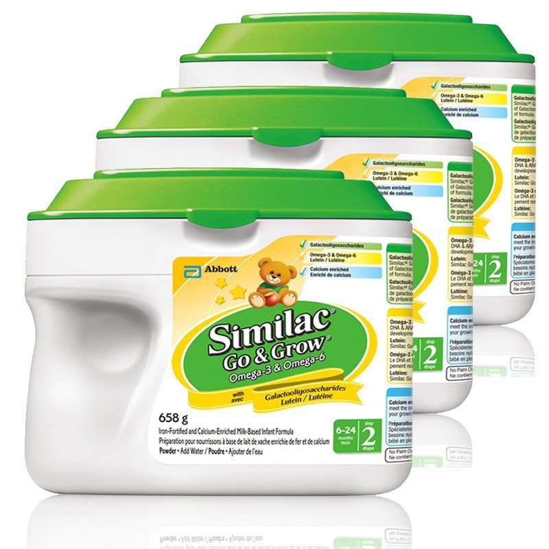 雅培（Abbott）进口奶粉【3罐装】 Similac2段 (6-24个月）658g*3