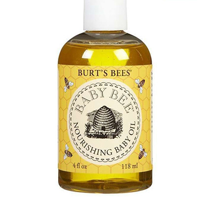 美国Burts Bees小蜜蜂 小麦杏树婴儿按摩油118ml 宝宝天然润肤 美国原装进口