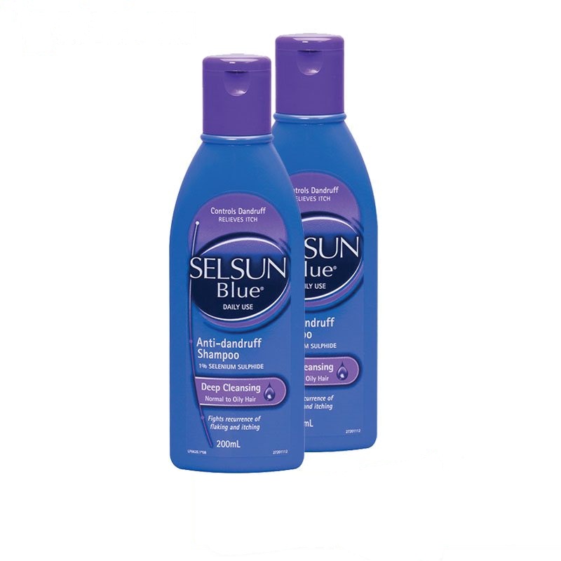 Selsun Blue 特效去屑止痒洗发水 200ml*2瓶 柔顺易于打理[海外购 澳洲原装直邮]