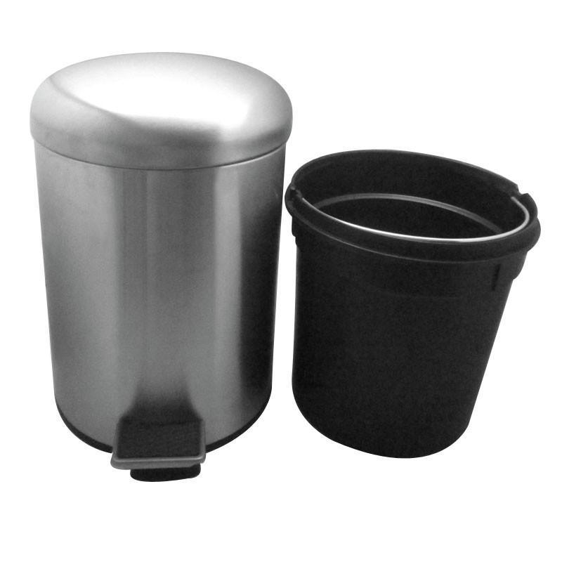 建新 JIAN XIN 12L不锈钢时尚圆盖脚踏垃圾桶 J855-A