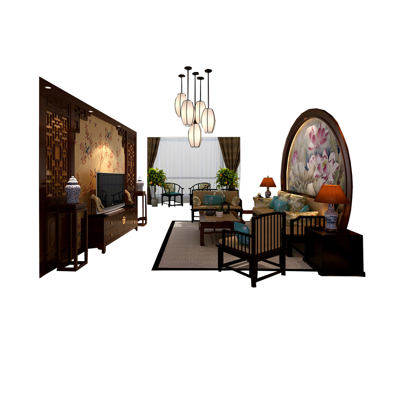 轻舟装饰北京家装公司室内设计/全案装修施工主材效果图/平层复式别墅加建全包装修/中式风格