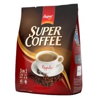 马来西亚原装进口咖啡 super超级牌原味三合一速溶咖啡袋装800g 原味速溶咖啡