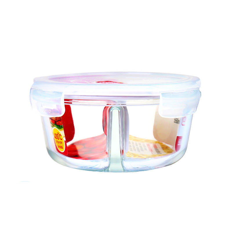 乐扣乐扣(Lock&Lock)玻璃保鲜盒 学生保鲜碗大容量带盖分隔微波炉饭盒便当盒