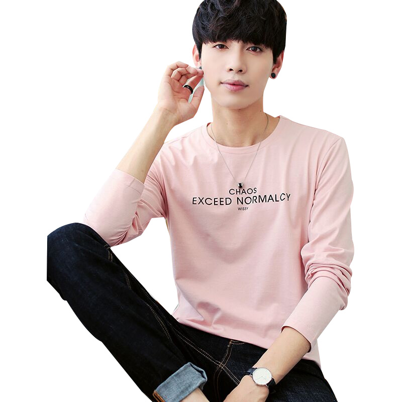 古什卡特秋季新款港风男士长袖T恤青年韩版潮流上衣 95%棉5%氨纶