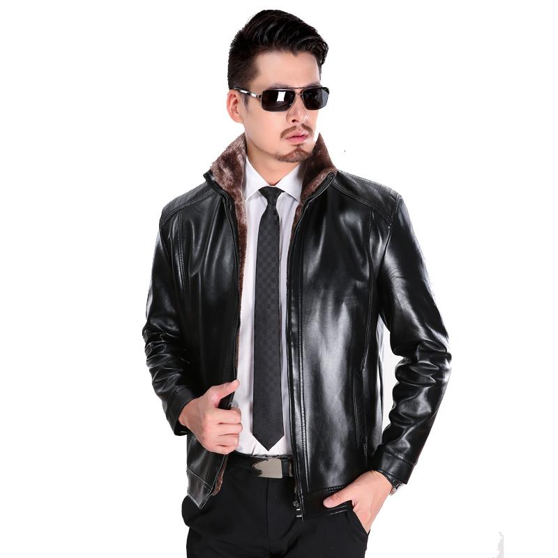 古仕卡特GUSSKATER2018新款帅气绵羊皮皮毛一体男皮衣服中老年款爸爸装