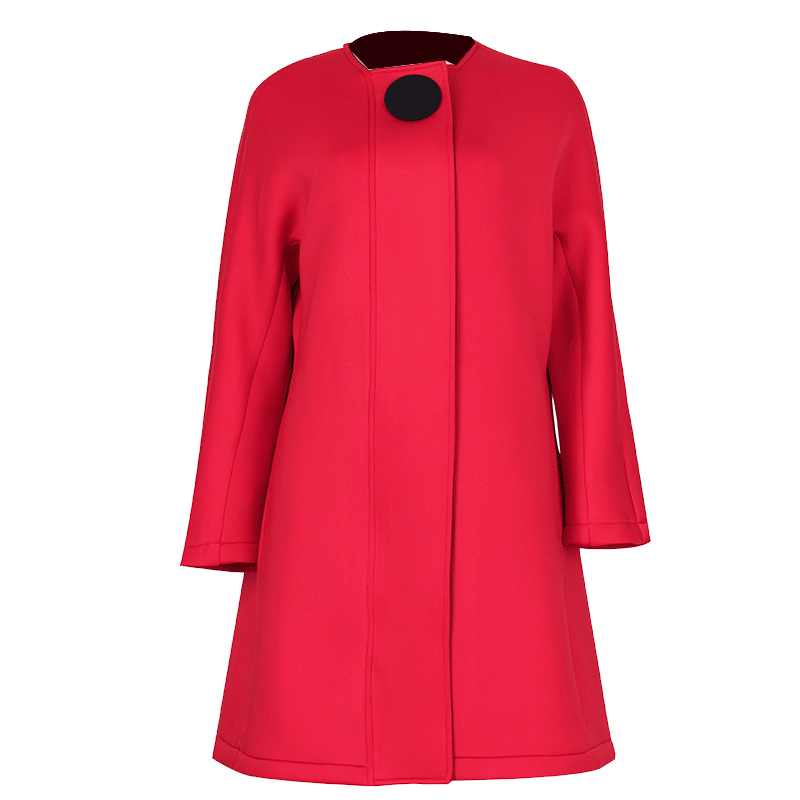 贝瑞英格2017春季装新款外套中长款长袖气质红色空气层风衣女士