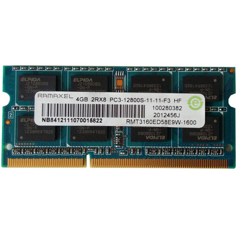 联想 hp 记忆科技(RAMAXEL)笔记本内存条DDR3 1600MHz 4G标压版PC3-12800S