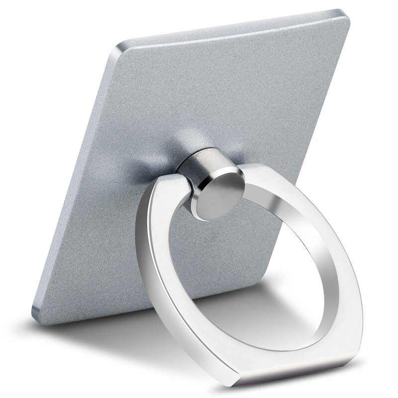 逸美达[买二送一]iPhone7/6指环支架创意iring苹果7Plus手机平板卡扣式通用卡通金属 太空银