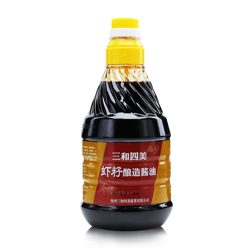 三和四美虾籽酱油1L酿造酱油调料虾籽生抽扬州特产拌菜厨房调味品