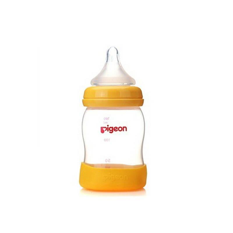 贝亲宽口径PP塑料奶瓶 宝宝奶瓶160ml 黄色 AA81