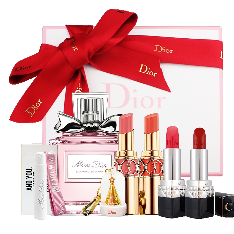 [送礼优选]迪奥(Dior)唇爱香水告白七件彩妆化妆品礼盒组#13 #14 #520 #999 定妆 任何肤质/