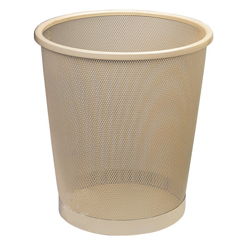 祝源酒店客房家居用品 圆形不绣钢/银灰色烤漆垃圾桶 镂空 GPX-74 杏色