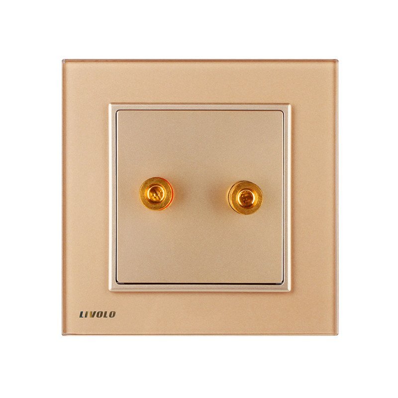 一位两头 音响插座 超薄面板 钢化玻璃材质 耐用