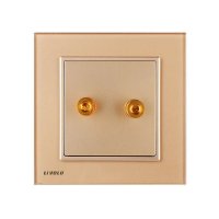 一位两头 音响插座 超薄面板 钢化玻璃材质 耐用