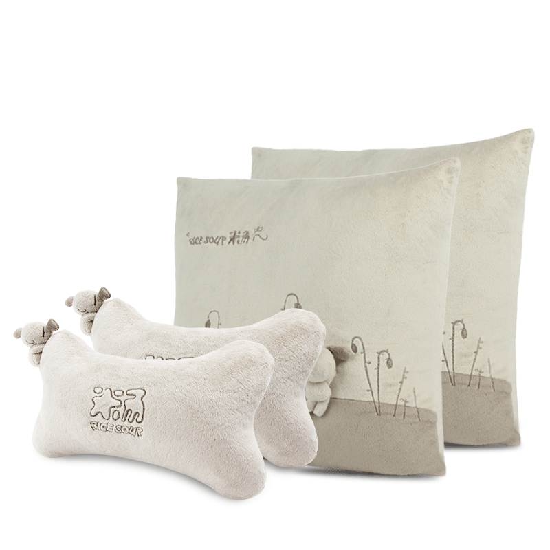 爱车屋米汤灰色 汽车头枕抱枕 车用护颈枕头靠护腰靠背垫靠枕腰枕办公室沙发靠垫抱枕