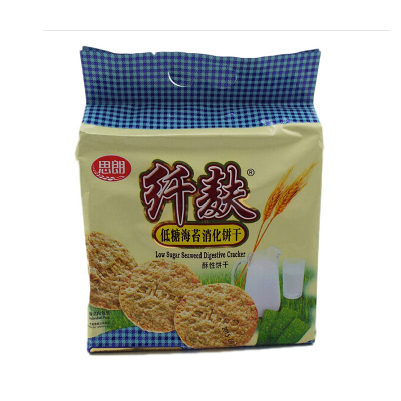 思朗 纤麸 低糖海苔消化饼干 380g袋装 全麦粗粮食品 口感香酥 点心休闲办公零食