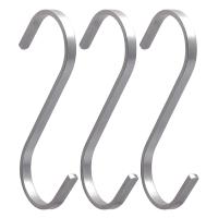 segmoo304不锈钢s钩挂钩卡口扁钩s型挂衣钩服装厨房无痕勾墙壁钩7个10346x7