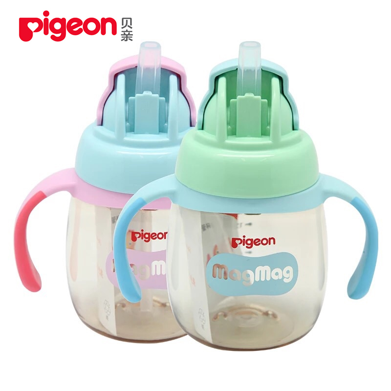贝亲(Pigeon)MagMagPPSU阶段式训练吸管杯250ml 宝宝学饮杯水杯带手柄防摔DA109/110