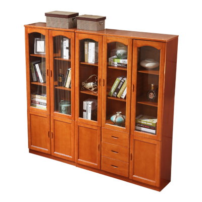 千喜凡品雅居 两门三门书橱 实木书柜书架组合橡木家具YS_816#书柜