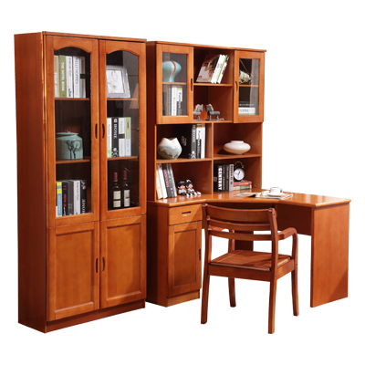 千喜凡品雅居实木书柜书架组合橡胶木家具YS_819#书柜