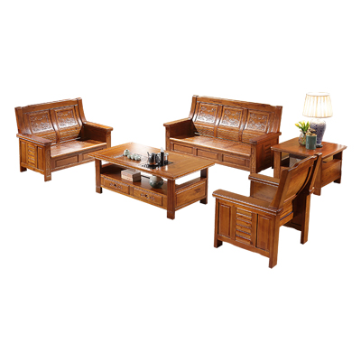 千喜凡品雅居 香樟木中式雕花沙发 组合沙发