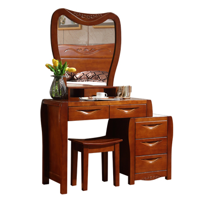 千喜凡品雅居现代中式实木梳妆台小户型化妆桌卧室化妆台梳妆柜