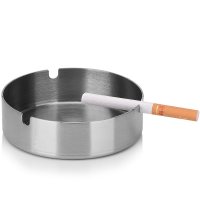 简约不锈钢圆形烟灰缸直径8厘米欧式时尚创意礼品实用经济