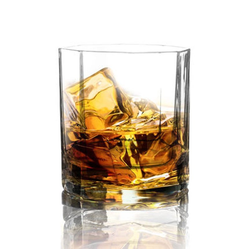 莱珍斯直身八角威士忌酒杯300ml玻璃杯水杯果汁杯烈酒杯