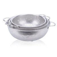 莱珍斯28cm包邮不锈钢洗菜篮沥水加厚带提手园形厨房用品餐具蔬菜水果盘