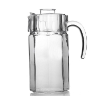 1.6升八角饮料壶冷水壶八角凉水壶果汁带盖透明家用玻璃壶水具