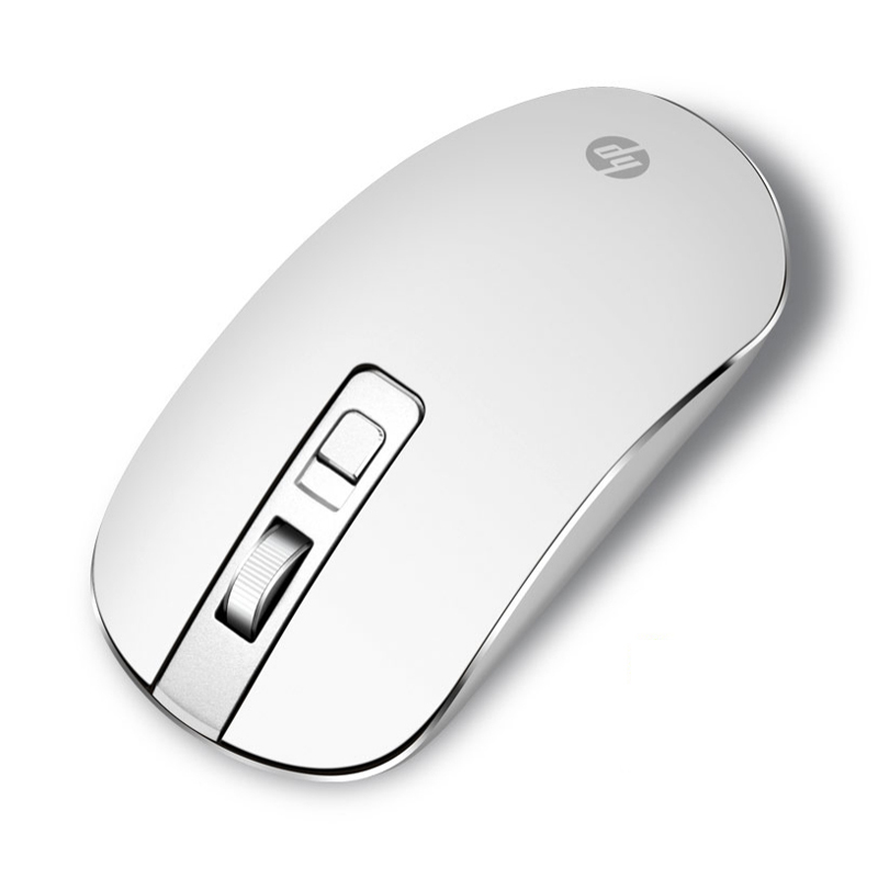 HP/惠普微声办公鼠标轻铝质轻薄便携男女通用无线鼠标 S4000银色