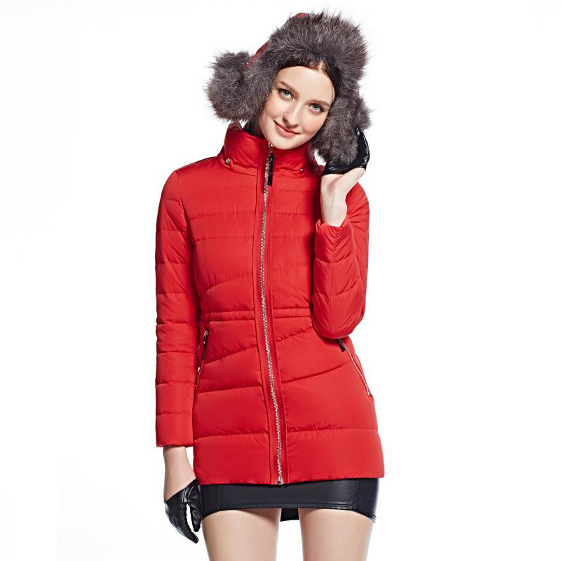 艾莱依2015冬新款中长款雷锋帽羽绒服加厚 保暖女款外套ERAL6065D