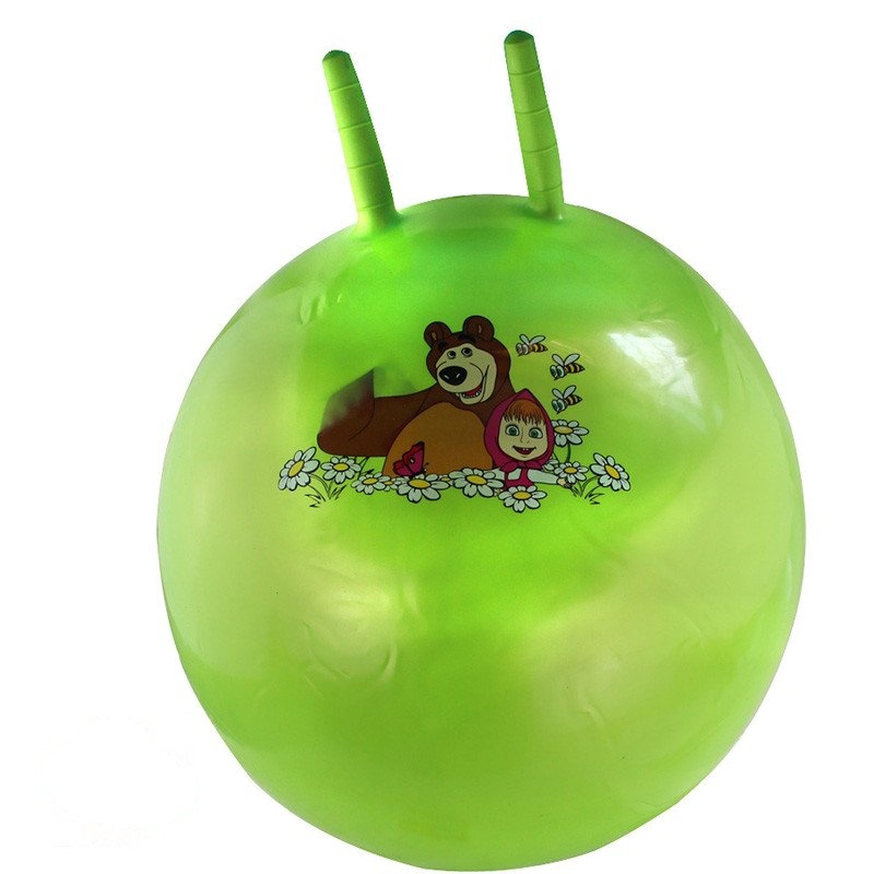 网童奇贝加厚羊角球充气跳跳球儿童健身玩具送气筒颜色随机