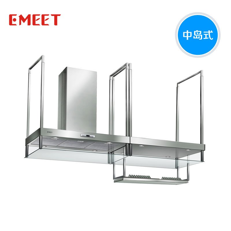 EMEET/意米特368AB210公分中岛式油烟机大型吧台吊挂式抽油烟机酒店会所餐厅烹饪教学专用欧式岛台油烟机