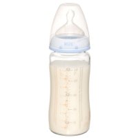 德国NUK婴儿奶瓶 宽口径玻璃奶瓶 新生儿宝宝防胀气奶瓶240ml 40.745.705 颜色随机