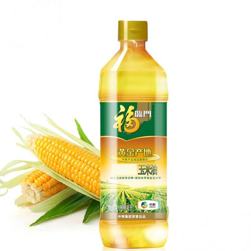 福临门 黄金产地压榨一级玉米油900ml/瓶 中粮产品非转基因