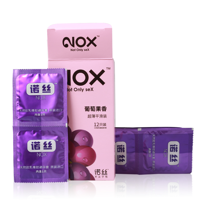 诺丝(NOX)超薄款果香葡萄味12只装避孕套超薄润滑安全套 成人情趣性用品