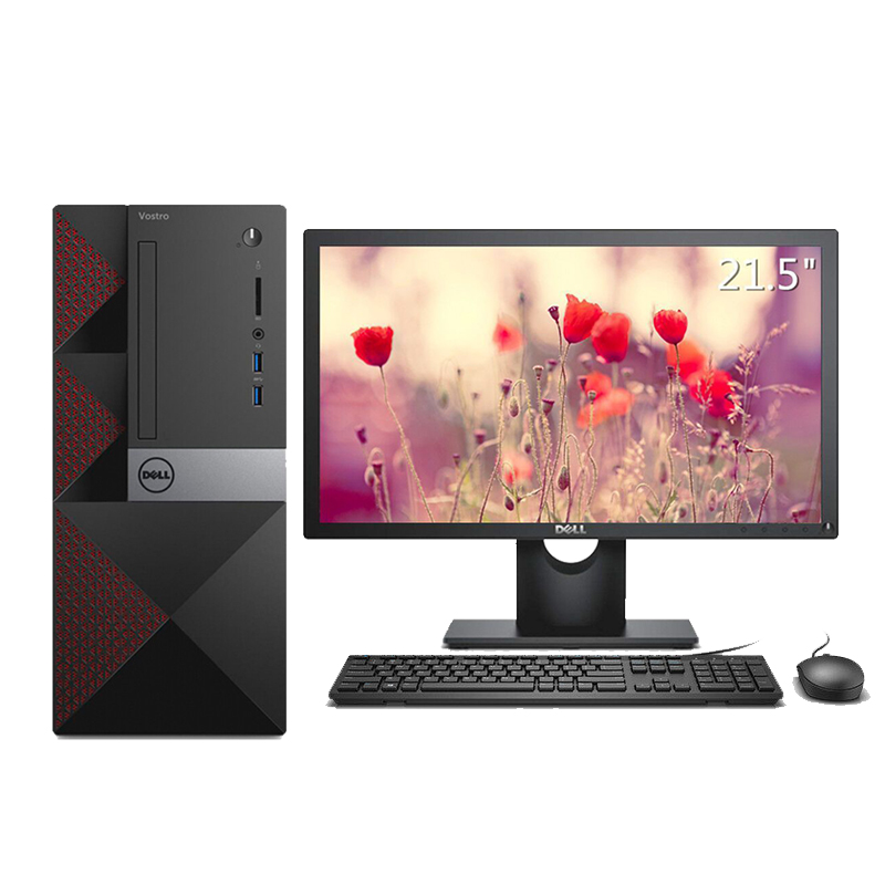 戴尔DELL 成就V3667-R1308 商用台式机+21.5显示器 i3-6100 4G 1T 无光驱 wifi 蓝牙