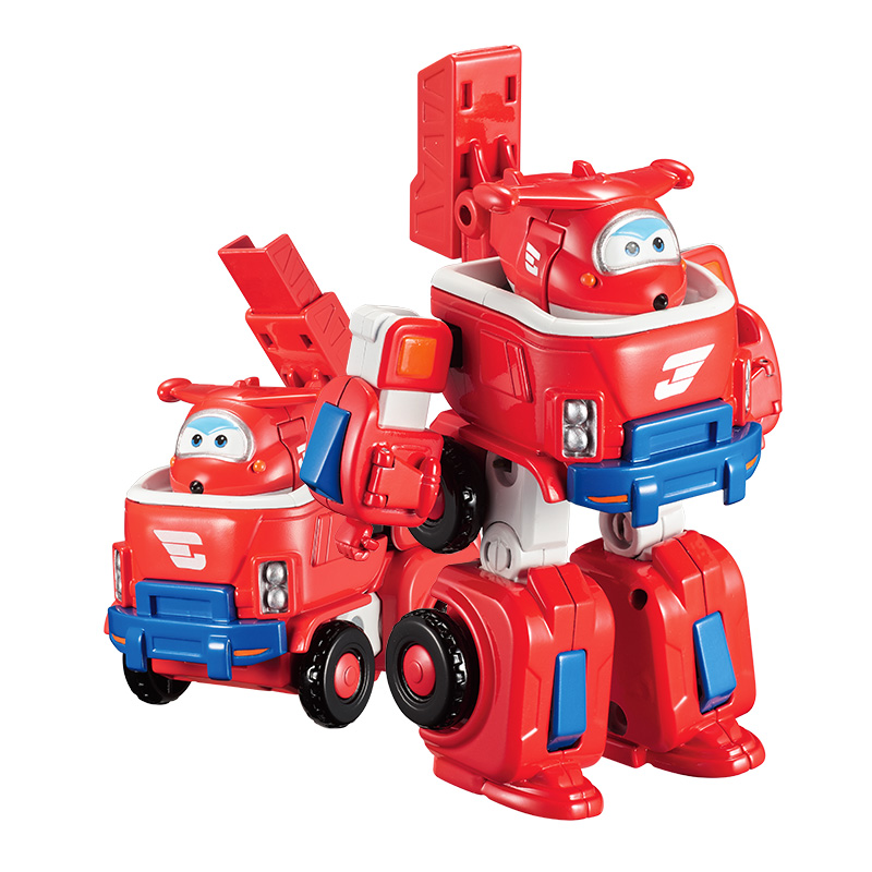 奥迪双钻 超级飞侠公仔玩偶 儿童玩具 变形机器人套装 救援车 小爱Q版