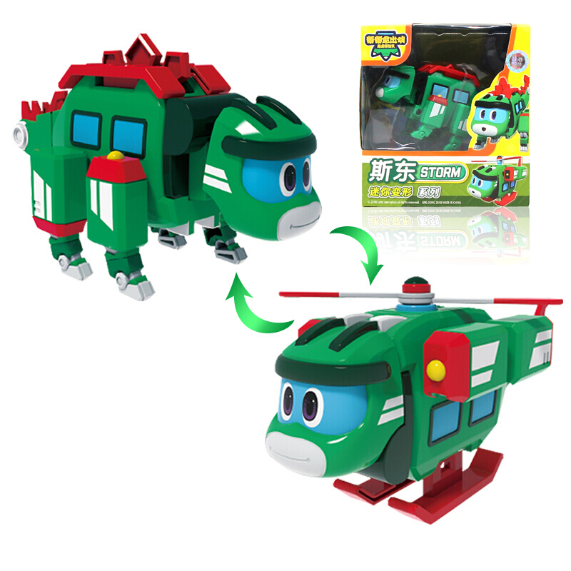 灵动帮帮龙出动玩具恐龙探险队变形机器人棒棒龙韦斯全套儿童玩具 发声变形 迷你变形 斯东