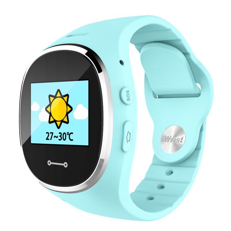 iwrist儿童智能手表手机 GPS定位 防丢防水 360度防护 彩色触屏 造就小天才 浅蓝色