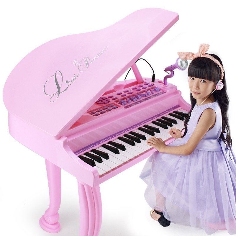 鑫乐儿童大电子琴女孩大钢琴麦克风早教益智玩具小孩音乐琴3-12岁 教学版【彩盒豪华版】买一送七