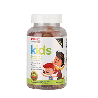健安喜(GNC)DHA儿童软糖120粒/瓶装 水果味 长智力保护视力膳食营养补充剂 美国进口