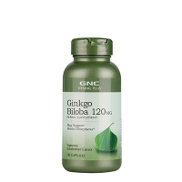 健安喜(GNC)银杏叶精华胶囊120mg 100粒/瓶装 改善记忆膳食营养补充剂 美国进口