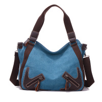 4色可选 新款潮女包水洗帆布包大容量手提旅行 潮包单肩斜挎学生书包