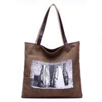 5色可选 帆布包新款时尚印花文艺清新帆布女包森系单肩包休闲托特包手提包