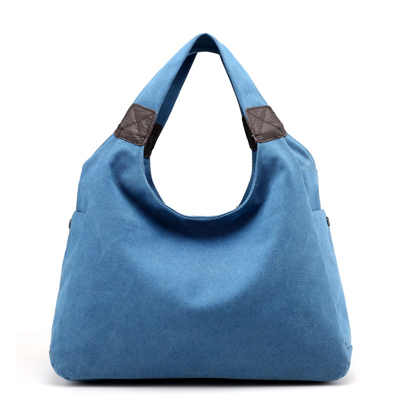 6色可选 分大小号 新款韩版休闲时尚单肩包帆布潮女包时尚百搭大容量旅行手提大包